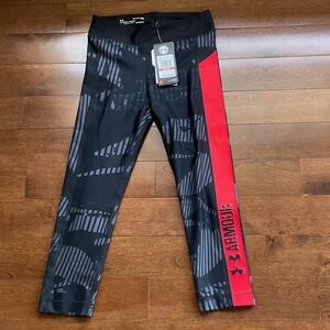 Under Armour Black and Red Graphic Leggings